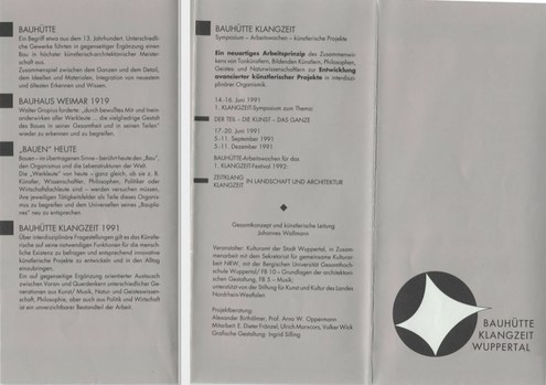  Faltblatt 1991 zu Bauhaus-Bauhütte-Klangzeit, Montage