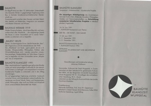  Faltblatt 1991 zu Bauhaus-Bauhütte-Klangzeit, Montage